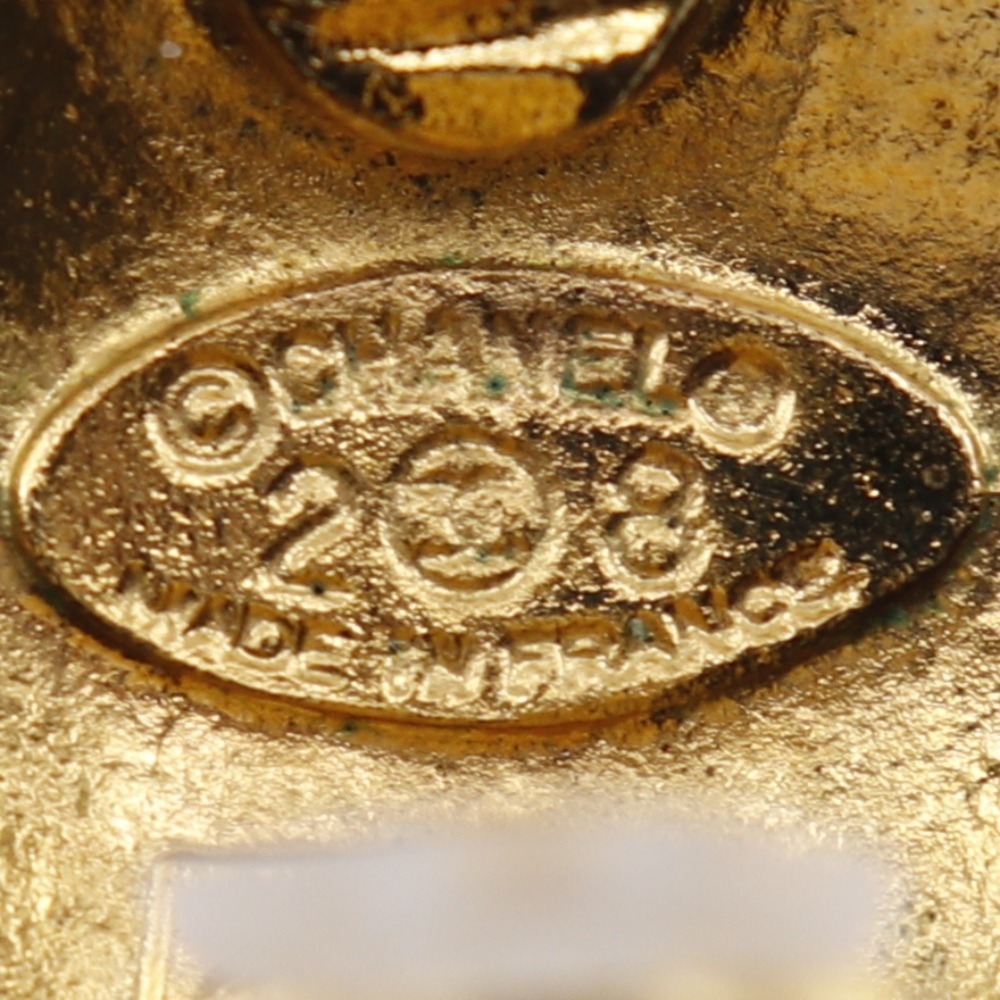 CHANEL Authentic Gold Logo Earrings - Picture 6 of 7